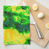 Night Vision Lion Art Fluorescent Print Küchentuch (Viertel Falte)