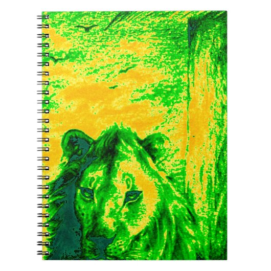 Night Vision Lion Art Fluorescent Print Notizblock (Vorderseite)
