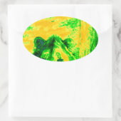 Night Vision Lion Art Fluorescent Print Ovaler Aufkleber (Tasche)