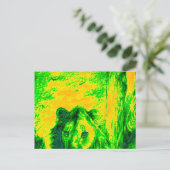 Night Vision Lion Art Fluorescent Print Postkarte (Stehend Vorderseite)