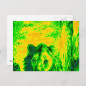 Night Vision Lion Art Fluorescent Print Postkarte (Vorne/Hinten)