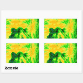 Night Vision Lion Art Fluorescent Print Rechteckiger Aufkleber (Blatt)