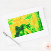 Night Vision Lion Art Fluorescent Print Rechteckiger Aufkleber (Umschlag)