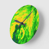 Night Vision Lion Art Fluorescent Print Runde Wanduhr (Winkel)