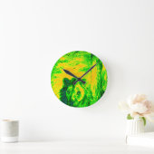 Night Vision Lion Art Fluorescent Print Runde Wanduhr (Zuhause)
