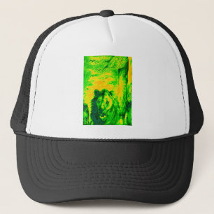 Night Vision Lion Art Fluorescent Print Truckerkappe