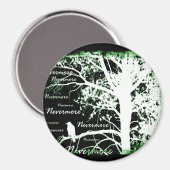 Night Vision Nevermore Raven Silhouette Magnet (Vorderseite/Rückseite)