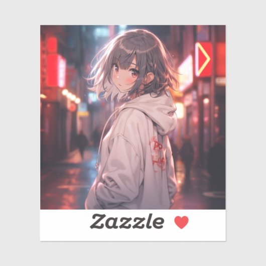 Night walk | 東京娘 GenerartiveAI シール Aufkleber (Blatt)