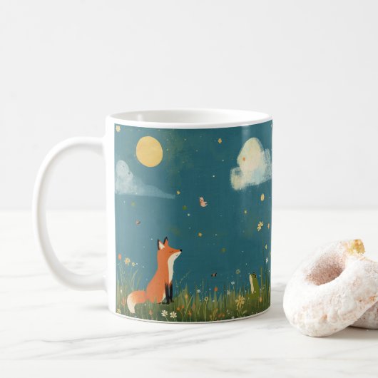 Night Whispers – Kind_Ones Träumertassen-Wald Kaffeetasse (Mit Donut)