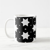Night White Black Star Shape Pattern Kaffeetasse (Links)