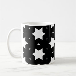Night White Black Star Shape Pattern Kaffeetasse