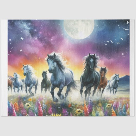 Night Wild Horses Seidenpapier (Vorderseite)