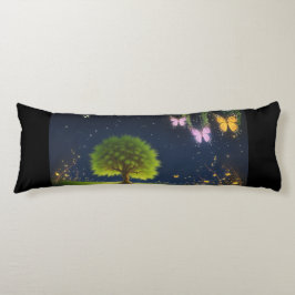 Night Willow Tree mit Schmetterlingen und Glühwürm Seitenschläferkissen