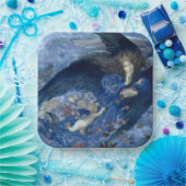 Night with her Train of Stars (Angel with Cherubs) Pappteller (Party)