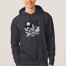 Night Wolf Howl - Mondlicht & Waldästhetik Hoodie