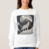 Night Wolf Howl - Mondlicht & Waldästhetik Sweatshirt (Vorderseite)