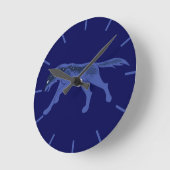 Night Wolf Runde Wanduhr (Winkel)