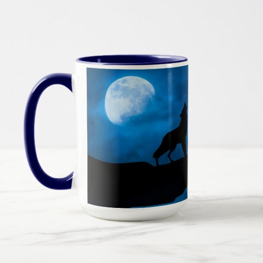 Night Wolfe Keramik Tasse (Links)