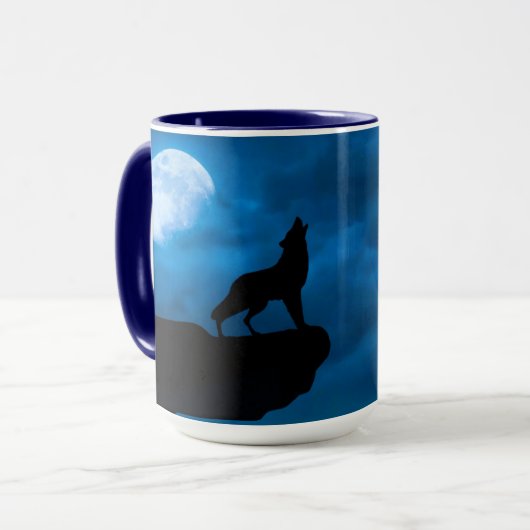 Night Wolfe Keramik Tasse (Vorderseite Links)