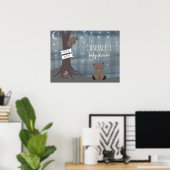 Night Woodland Bear Baby Shooter Poster (Heimbüro)