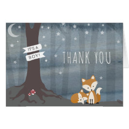 Night Woodland Fox Boy Baby Dusche Vielen Dank