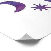 Night Wüste Fun Cactus Rainbow Pattern Wasserfarbe Poster (Ecke)