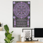 Nightbloming Mandala 5 mit Gedicht Poster (Heimbüro)