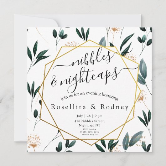 Nightcaps und Nightcaps 🌙 🥂 Engagement Party Einladung (Vorderseite)