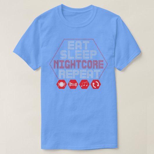 Nightcore Music Eat Sleep Nightcore Repeat T-Shirt (Design vorne)