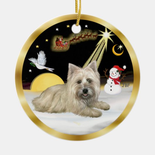 NightFlight - Cairn Terrier Keramik Ornament (Vorne)