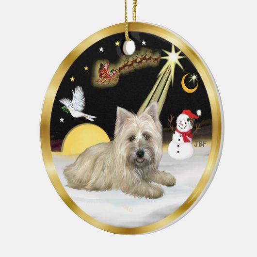 NightFlight - Cairn Terrier Keramik Ornament (Links)