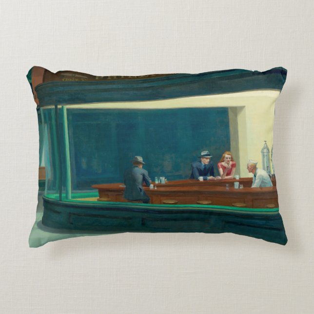 Nighthawks 1942 von Edward Hopper Dekokissen (Vorderseite)