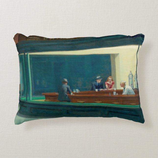 Nighthawks 1942 von Edward Hopper Dekokissen (Vorderseite)