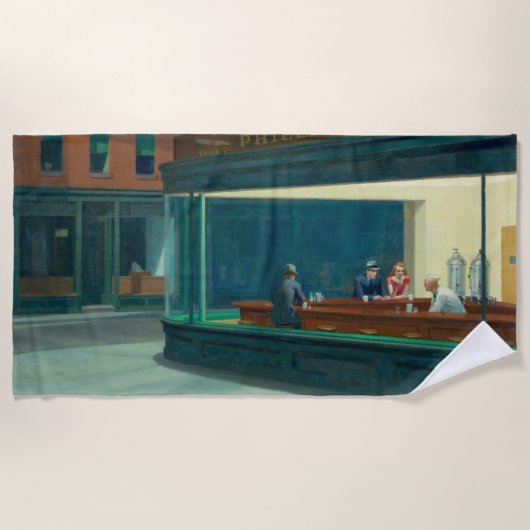 Nighthawks 1942 von Edward Hopper Strandtuch (Vorderseite)