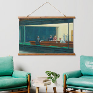 Nighthawks 1942 von Edward Hopper Wandteppich Mit Holzrahmen