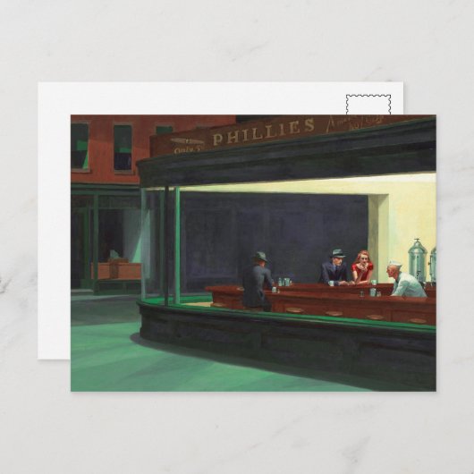 Nighthawks ~ Edward Hopper 1942 Postkarte (Vorne/Hinten)
