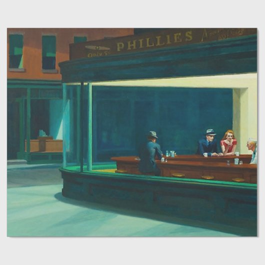 Nighthawks Edward Hopper Geschenkpapier (Flach)