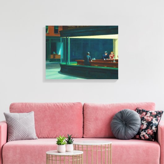 Nighthawks Edward Hopper Leinwanddruck (Insitu (Wohnzimmer))