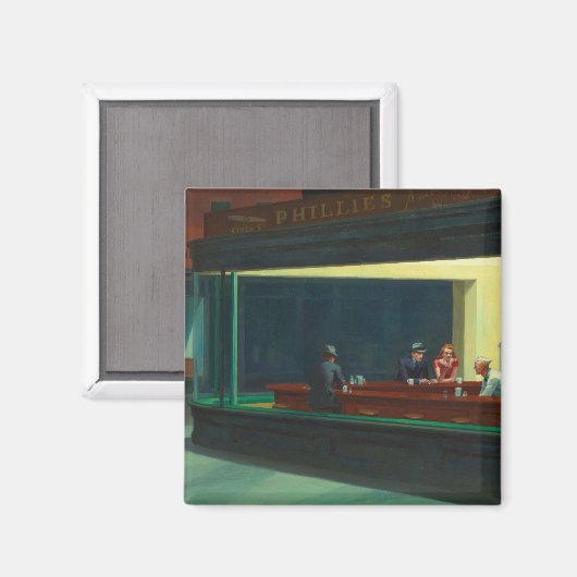 Nighthawks - Edward Hopper Magnet (Vorderseite/Rückseite)
