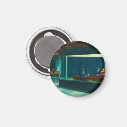 Nighthawks Edward Hopper Magnet (Vorderseite/Rückseite)