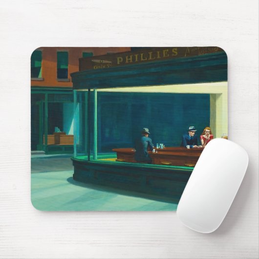 Nighthawks Edward Hopper Mousepad (Mit Mouse)