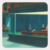 Nighthawks Edward Hopper Quadratischer Aufkleber (Vorderseite)