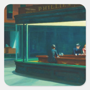 Nighthawks Edward Hopper Quadratischer Aufkleber