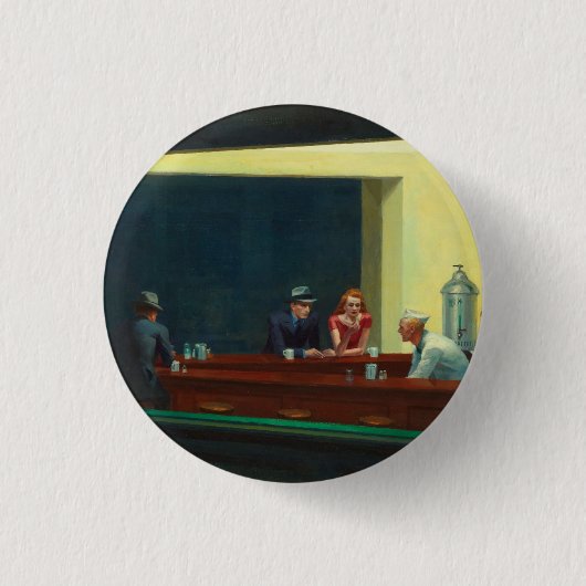 Nighthawks-Gemälde von Edward Hopper Button (Vorderseite)