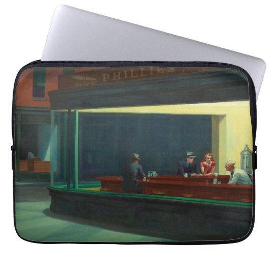 Nighthawks-Gemälde von Edward Hopper Laptopschutzhülle (Vorderseite)