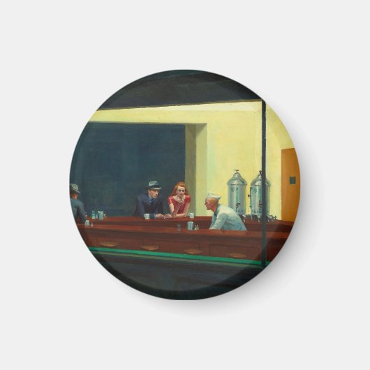 Nighthawks Gemälde von Edward Hopper Magnet (Vorne)