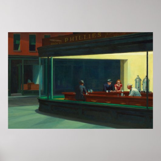 Nighthawks Gemälde von Edward Hopper Poster (Vorne)