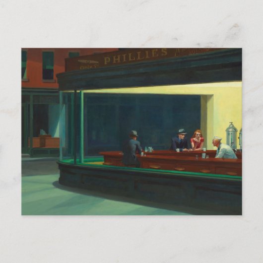 Nighthawks-Gemälde von Edward Hopper Postkarte (Vorderseite)