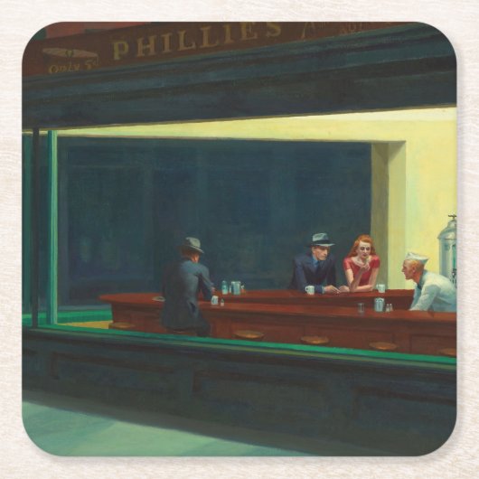 Nighthawks Gemälde von Edward Hopper Rechteckiger Pappuntersetzer (Vorderseite)