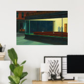Nighthawks - Leeres Restaurant - Edward Hopper -  Poster (Heimbüro)